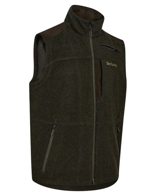 Loden Wood coloured Deerhunter Mens Tatra Waistcoat on white background #colour_loden-wood