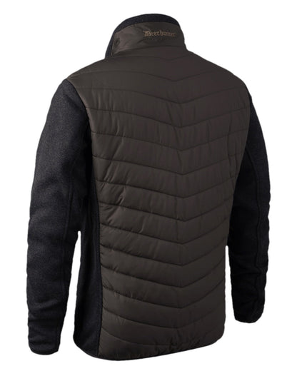 Brown Leaf Coloured Deerhunter Moor Padded Jacket with Knitted Sleeves on white background #colour_brown-leaf