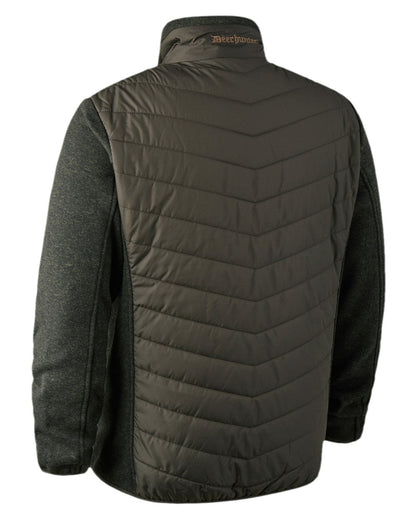 Timber Coloured Deerhunter Moor Padded Jacket with Knitted Sleeves on white background #colour_timber
