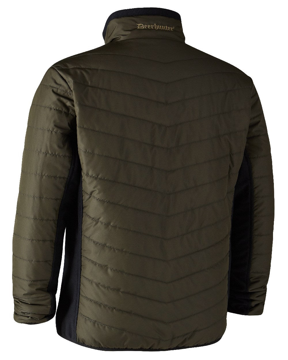 Adventure Green coloured Deerhunter Moor Padded Softshell Jacket on white background #colour_adventure-green