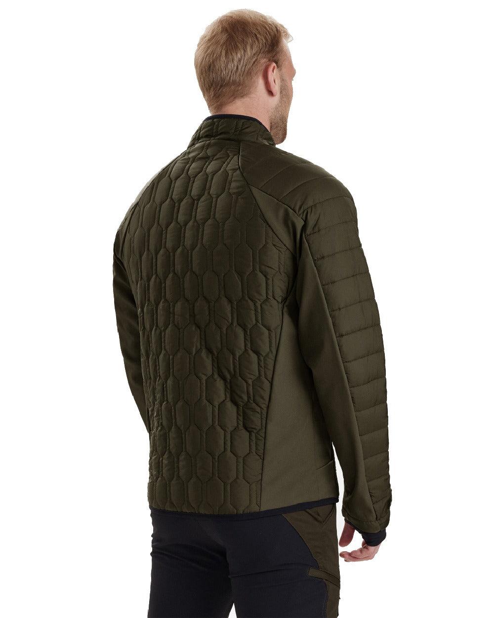 Forest Green coloured Deerhunter Mossdale Quilted Jacket on white background #colour_forest-green
