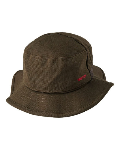 Art Green coloured Deerhunter Muflon Brim Hat with Safety on white background #colour_art-green