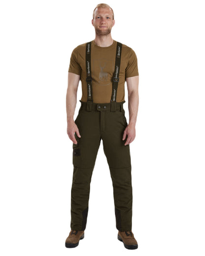 Art Green coloured Deerhunter Muflon Trousers on white background #colour_art-green