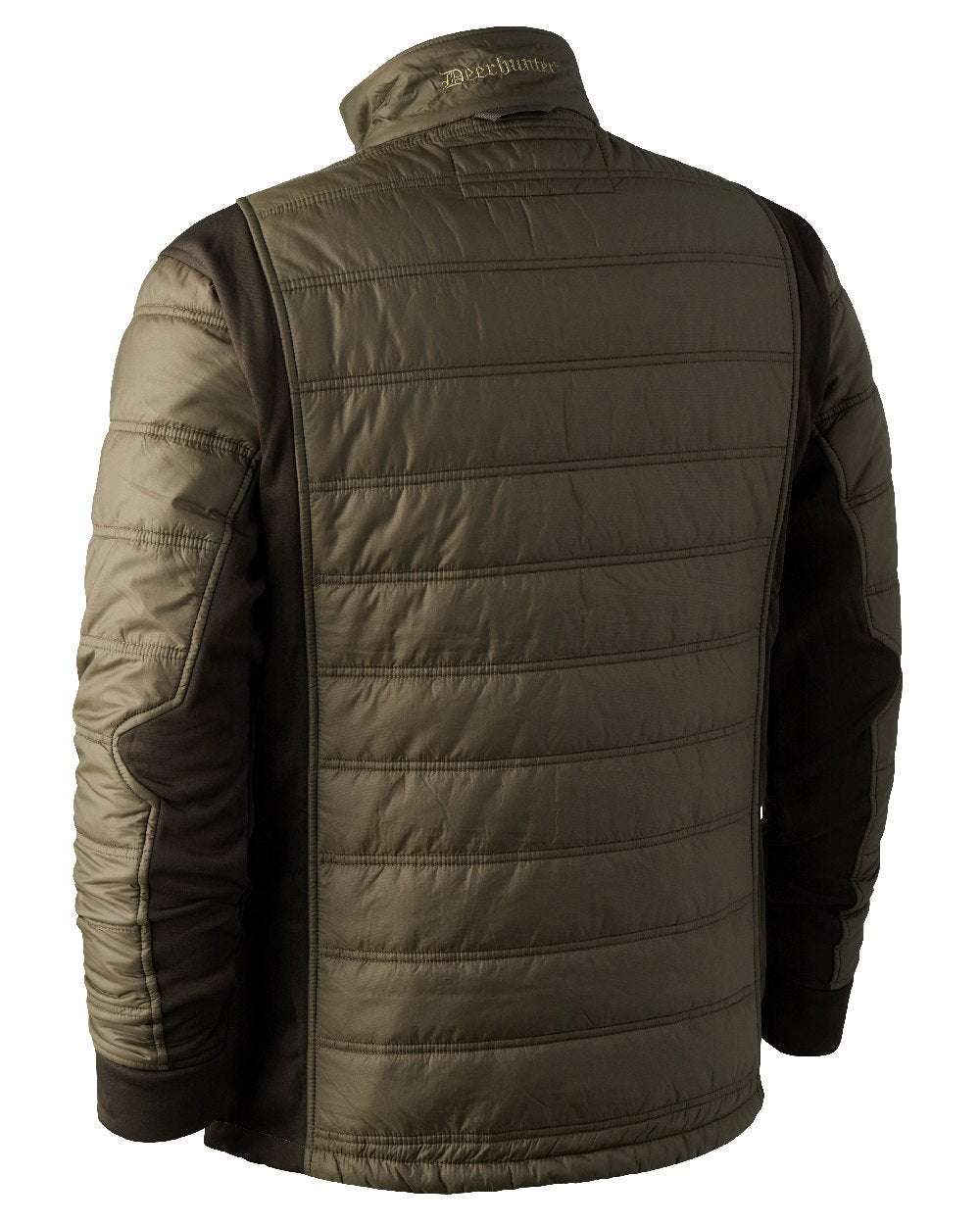 Art Green coloured Deerhunter Muflon Zip In Quilted Jacket on white background #colour_art-green
