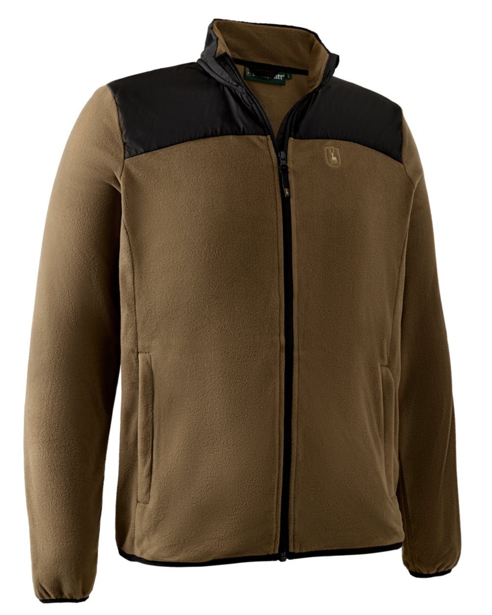 Hickory coloured Deerhunter Northward Fleece Jacket on white background #colour_hickory