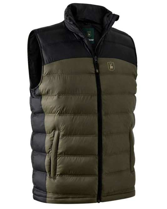 Rifle Green coloured Deerhunter Northward Padded Waistcoat on white background #colour_rifle-green