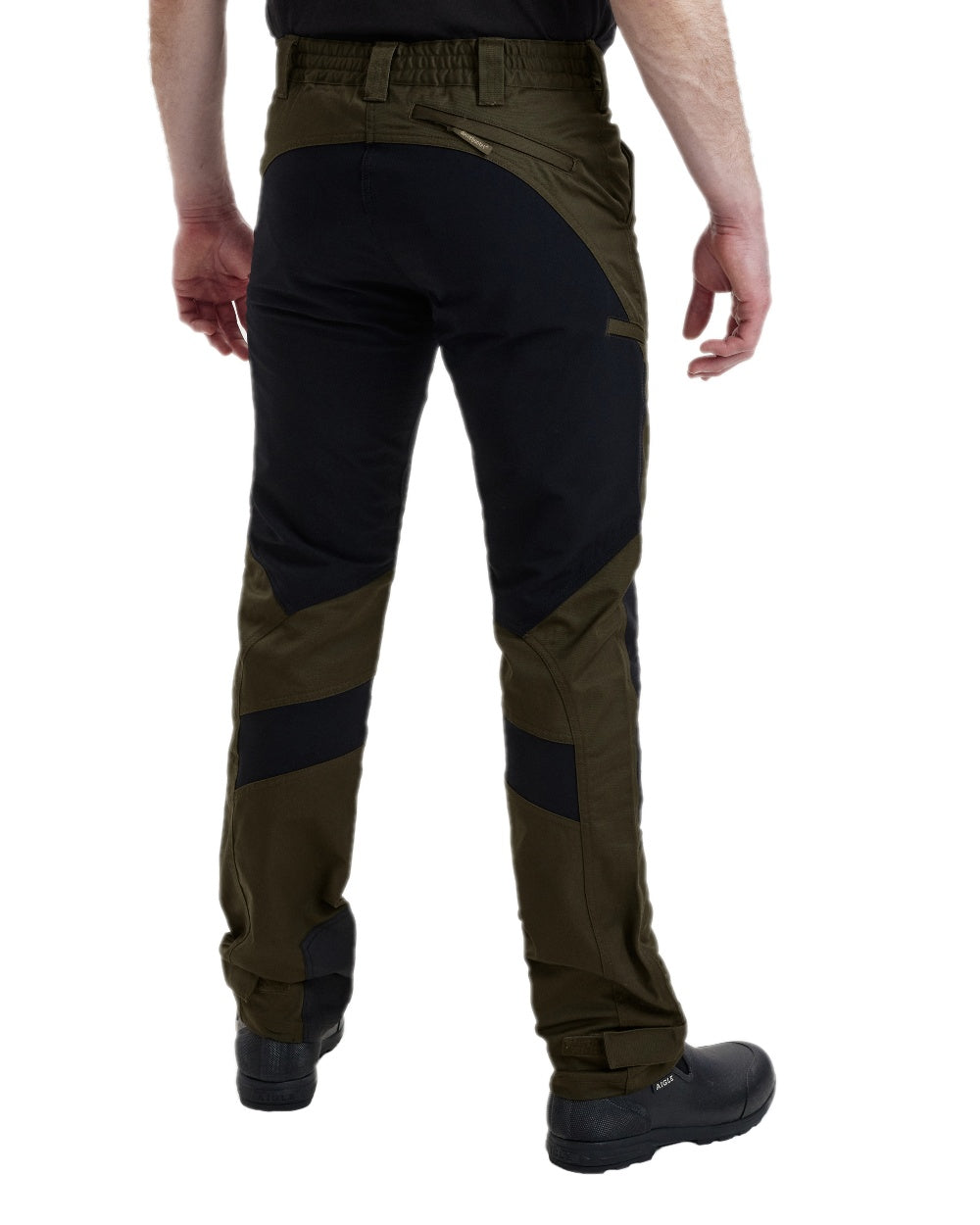 Adventure Green Coloured Deerhunter Rogaland Contrast Stretch Trousers on white background #colour_adventure-green