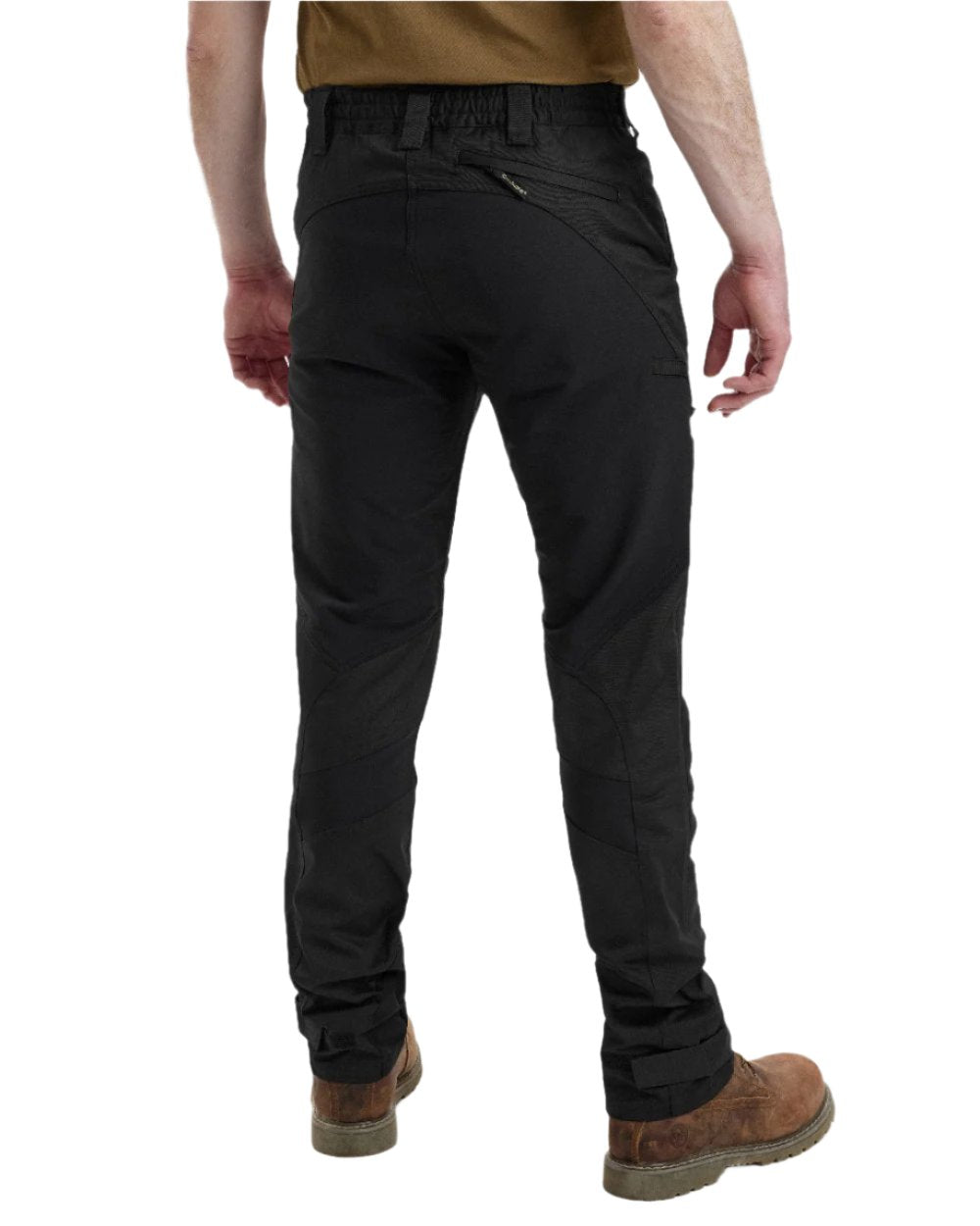 Black Coloured Deerhunter Rogaland Contrast Stretch Trousers on white background #colour_black