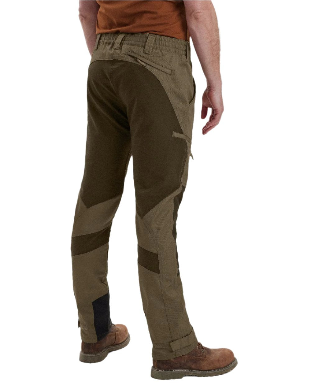 Driftwood Coloured Deerhunter Rogaland Contrast Stretch Trousers on white background #colour_driftwood