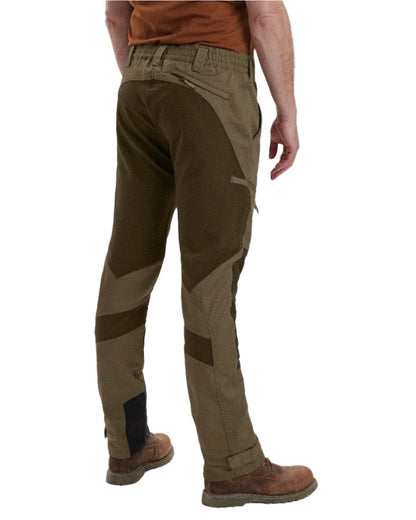 Driftwood Coloured Deerhunter Rogaland Contrast Stretch Trousers on white background #colour_driftwood