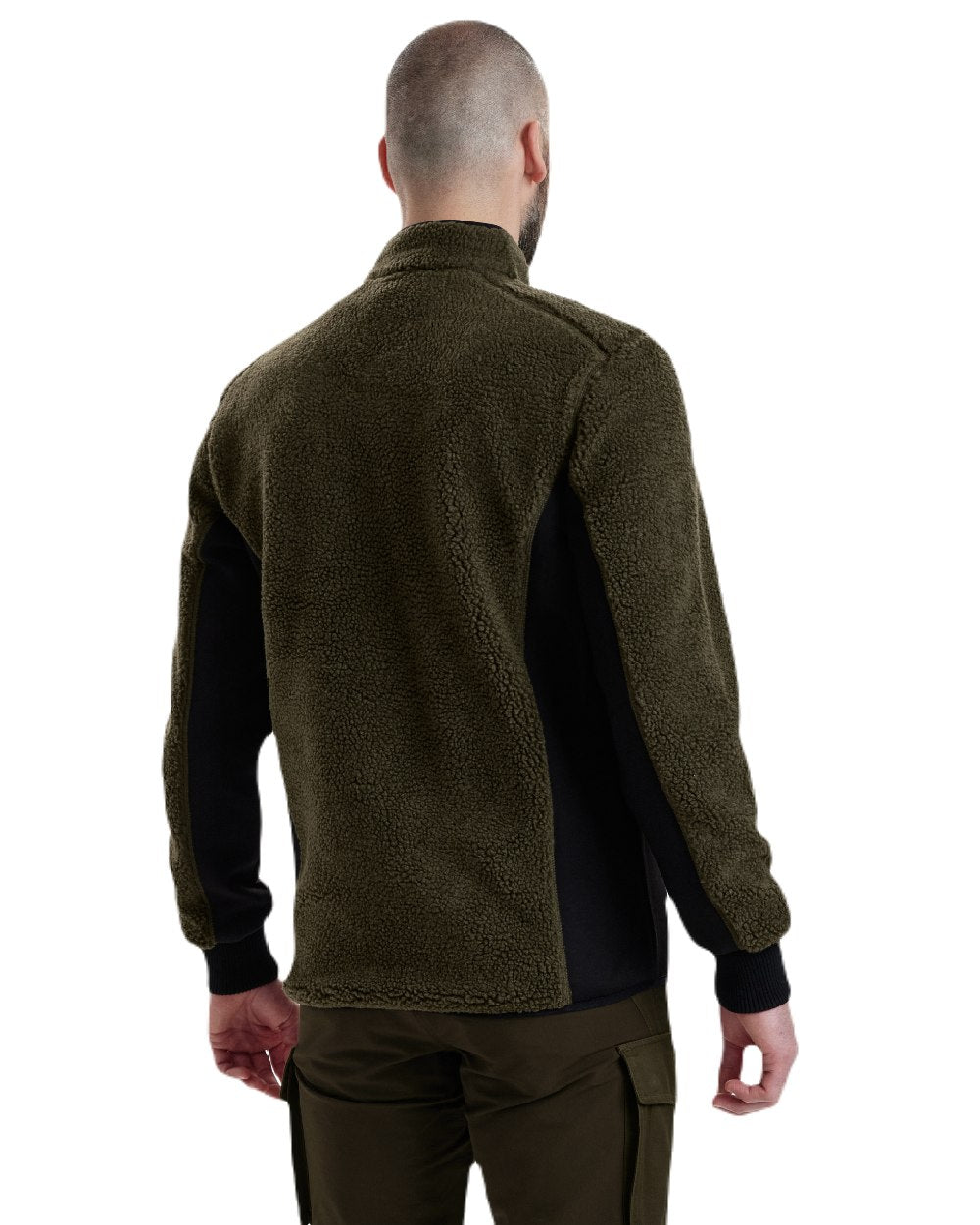 Adventure Green coloured Deerhunter Rogaland Fiber Pile Jacket on white background #colour_adventure-green