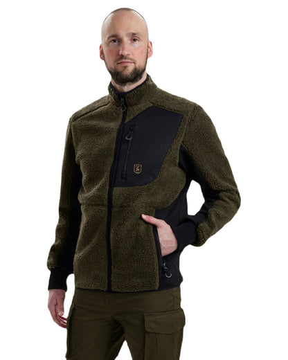 Adventure Green coloured Deerhunter Rogaland Fiber Pile Jacket on white background #colour_adventure-green