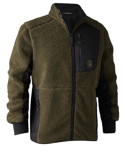 Adventure Green coloured Deerhunter Rogaland Fiber Pile Jacket on white background #colour_adventure-green