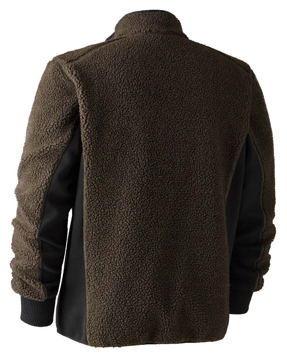 Chocolate Brown coloured Deerhunter Rogaland Fiber Pile Jacket on white background #colour_chocolate-brown