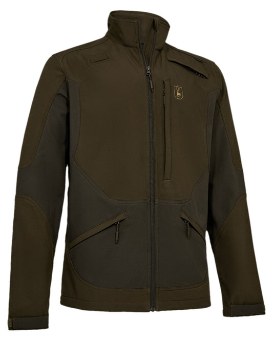 Fallen Leaf Coloured Deerhunter Rogaland Softshell Water Repellent Jacket on white background #colour_fallen-leaf