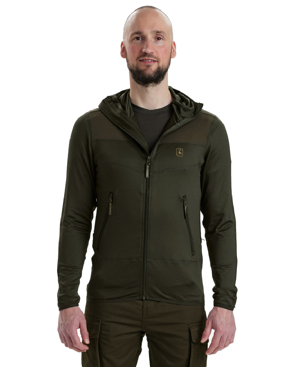 Adventure Green coloured Deerhunter Rogaland Sweat Light on white background #colour_adventure-green