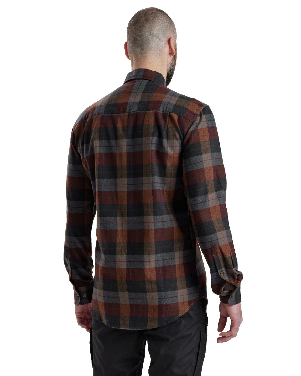 Red Check coloured Deerhunter Ryan Shirt on white background #colour_red-check