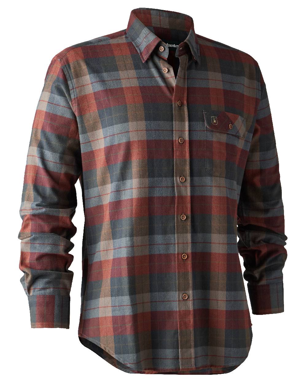 Red Check coloured Deerhunter Ryan Shirt on white background #colour_red-check