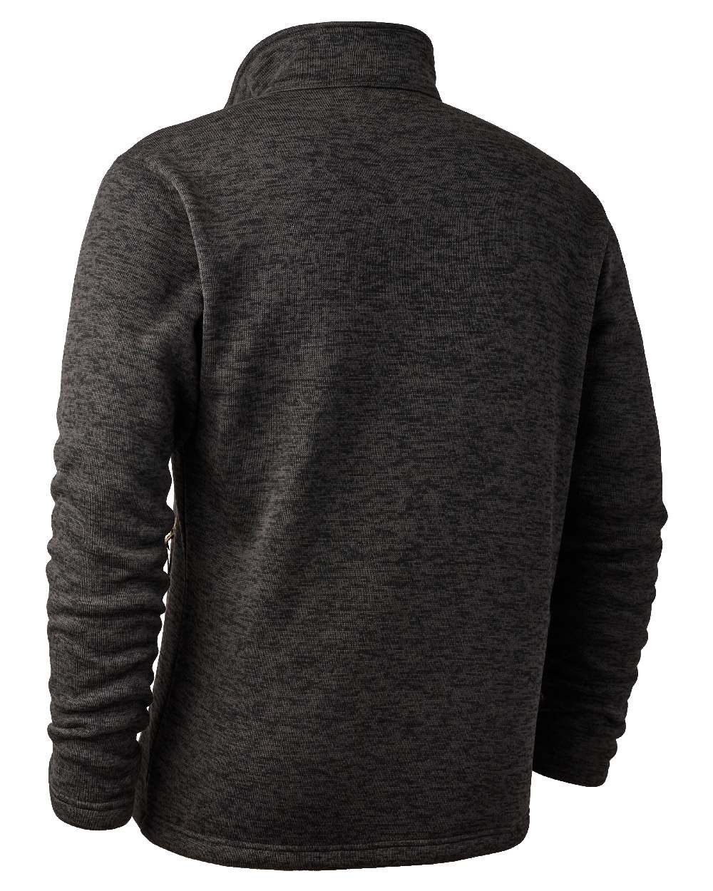 Dark Grey Melange coloured Deerhunter Sarek Knitted Jacket on white background #colour_dark-grey-melange