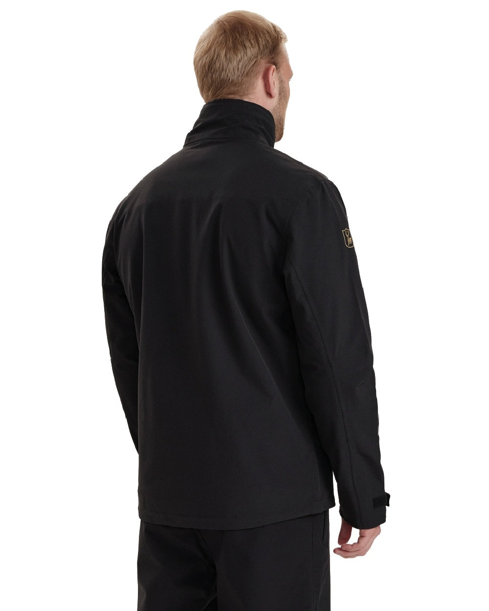 Black coloured Deerhunter Sarek Shell Jacket on white background #colour_black