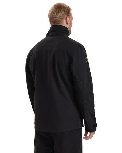 Black coloured Deerhunter Sarek Shell Jacket on white background #colour_black