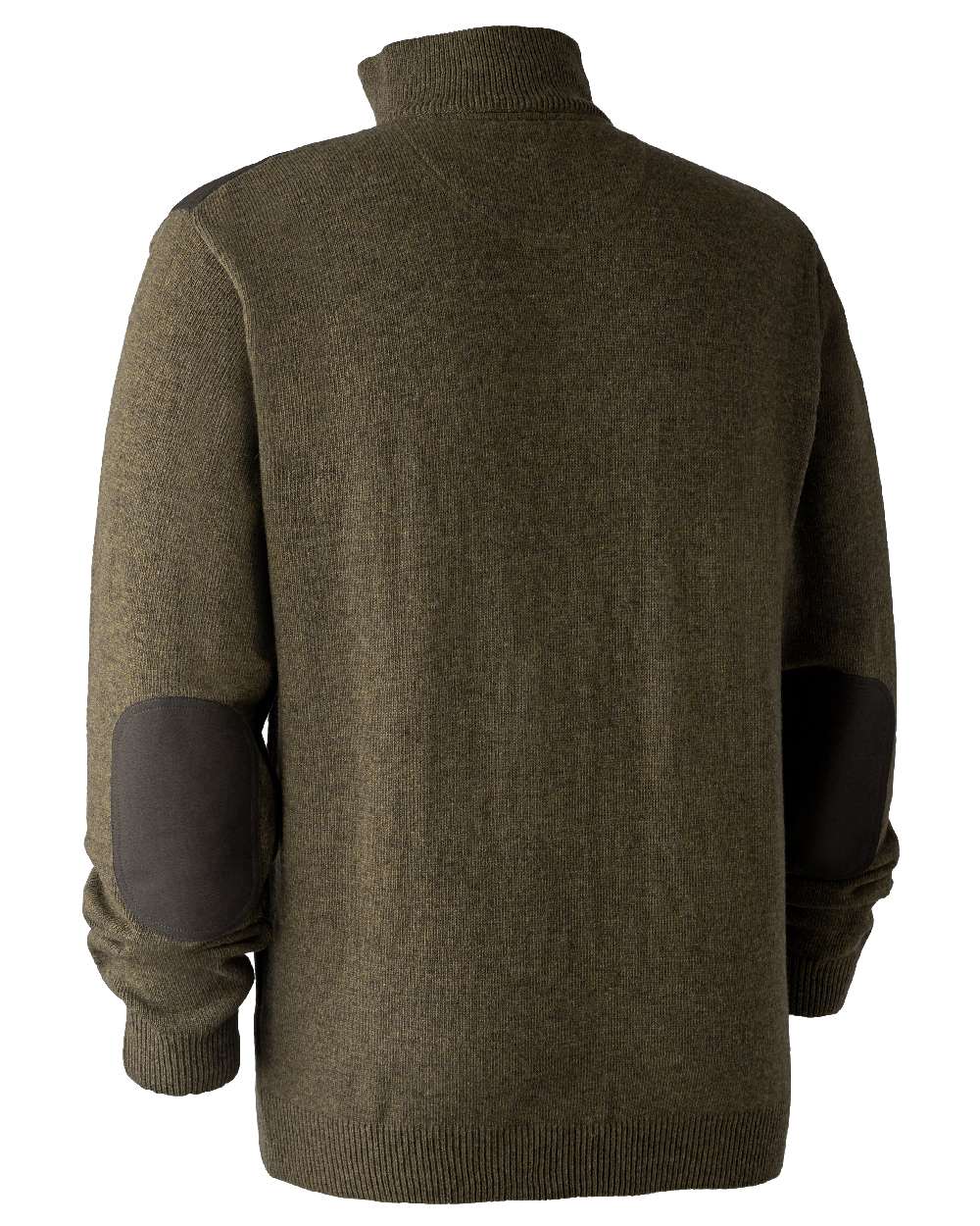 Cypess coloured Deerhunter Sheffield Zip Neck Sweater on white background #colour_cypress