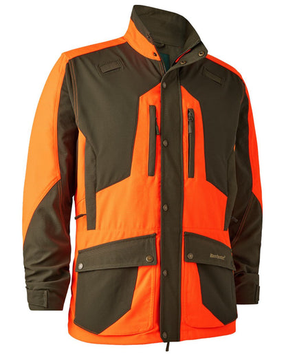 Orange coloured Deerhunter Strike Extreme Jacket on white background #colour_orange