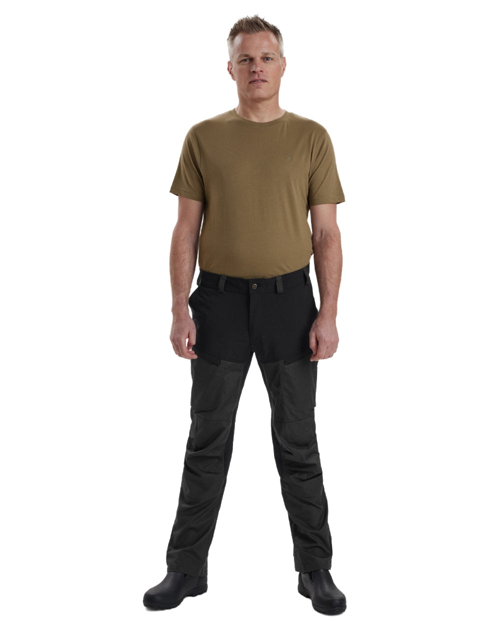 Black Ink coloured Deerhunter Strike Trousers on white background #colour_black-ink