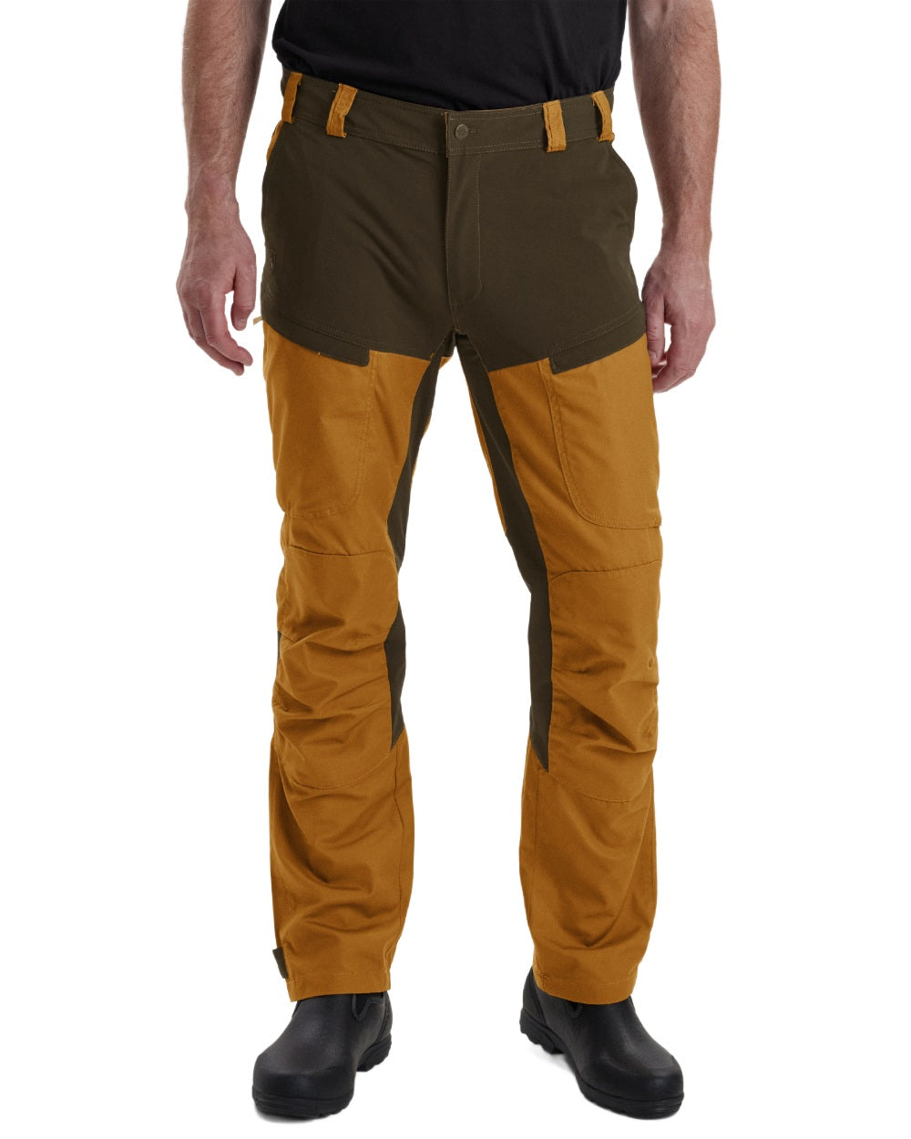 Bronze coloured Deerhunter Strike Trousers on white background #colour_bronze