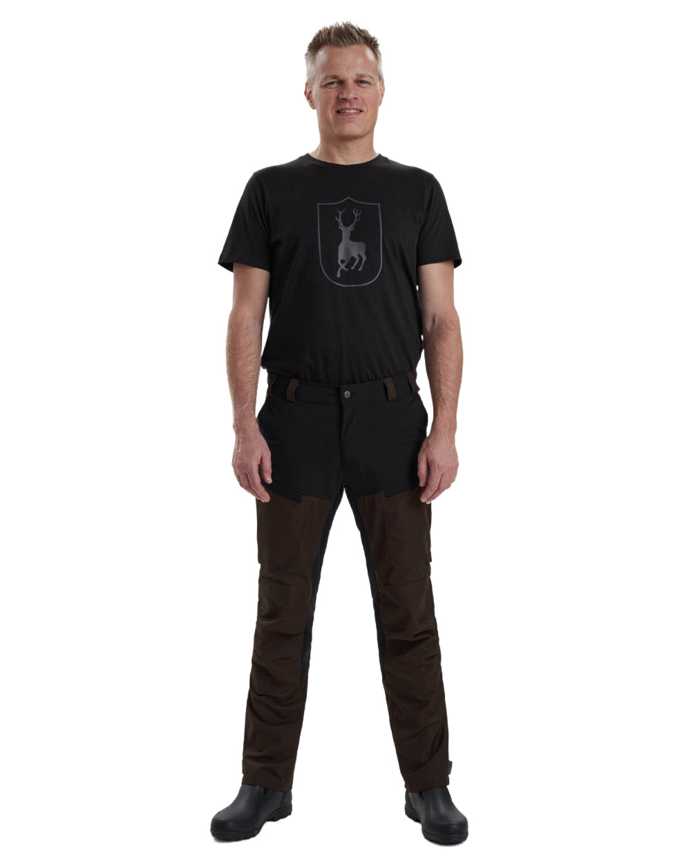 Dark Prune coloured Deerhunter Strike Trousers on white background #colour_dark-prune