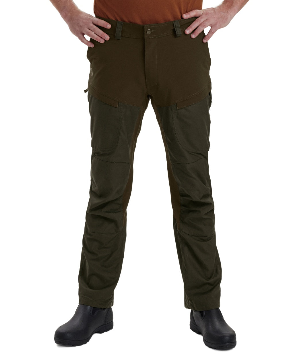 Deep Green coloured Deerhunter Strike Trousers on white background #colour_deep-green