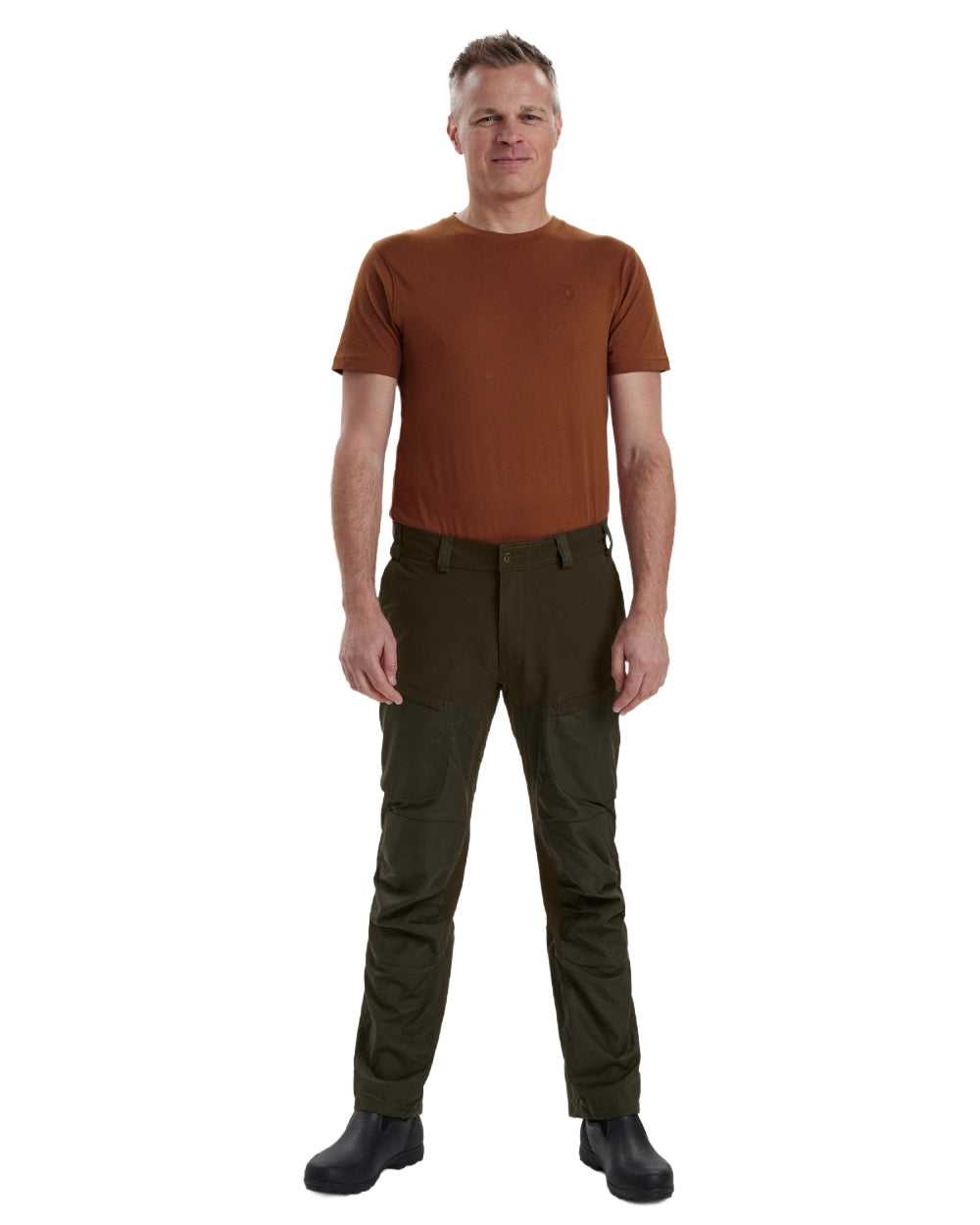 Deep Green coloured Deerhunter Strike Trousers on white background #colour_deep-green