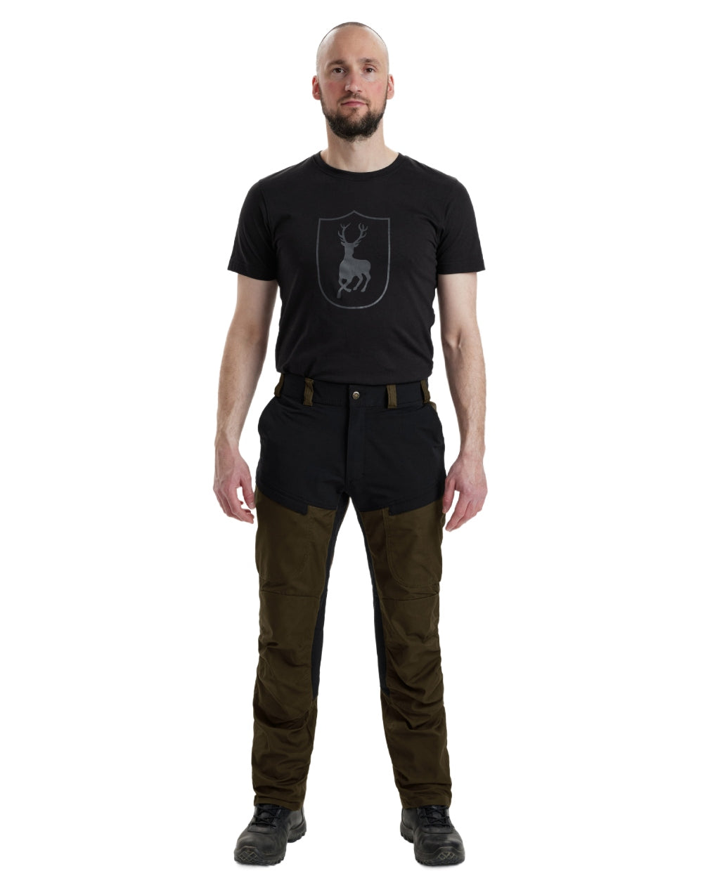 Fallen Leaf coloured Deerhunter Strike Trousers on white background #colour_fallen-leaf