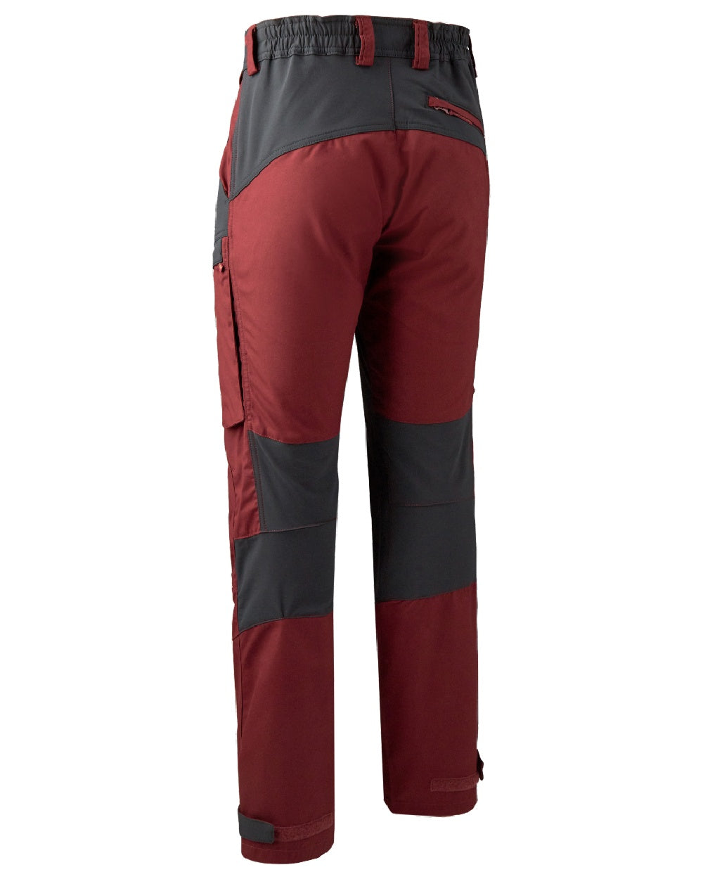 Oxblood Red coloured Deerhunter Strike Trousers on white background #colour_oxblood-red