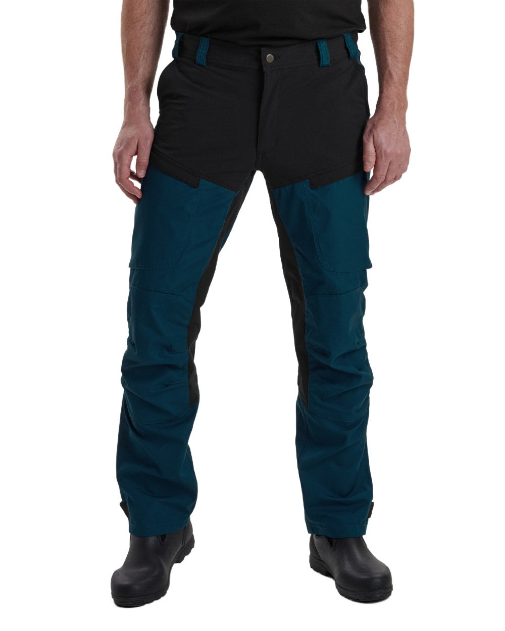 Pacific Blue coloured Deerhunter Strike Trousers on white background #colour_pacific-blue