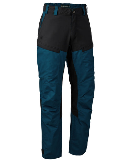 Pacific Blue coloured Deerhunter Strike Trousers on white background #colour_pacific-blue