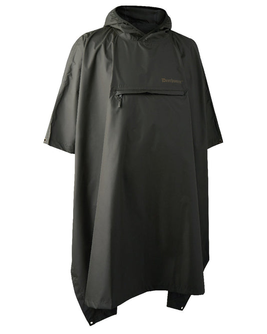Timber coloured Deerhunter Survivor Rain Poncho on white background #colour_timber