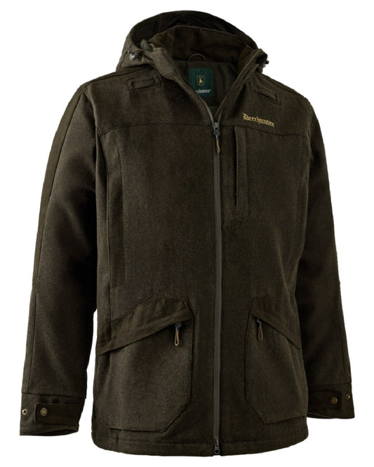 Loden Wood Coloured Deerhunter Tatra Jacket On A White Background #colour_loden-wood