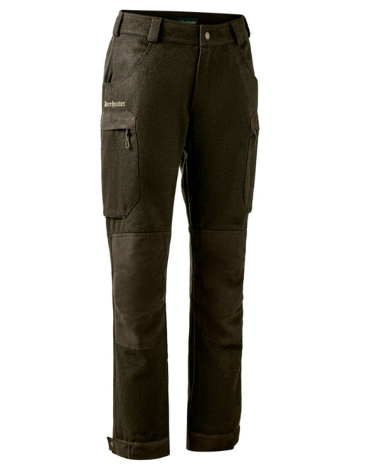 Loden Wood coloured Deerhunter Tatra Trousers on white background #colour_loden-wood