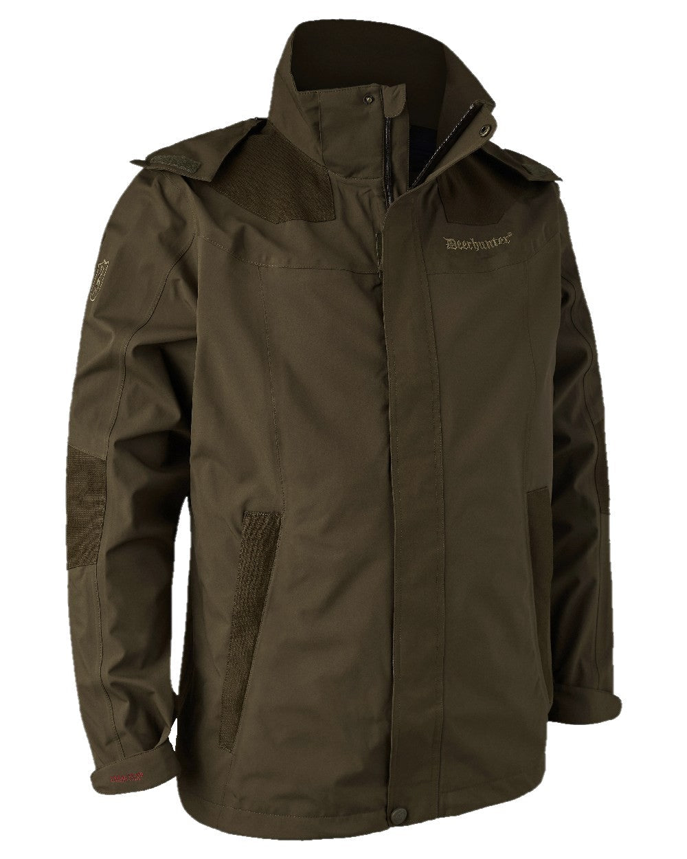 Canteen coloured Deerhunter Track Rain Jacket on white background #colour_canteen