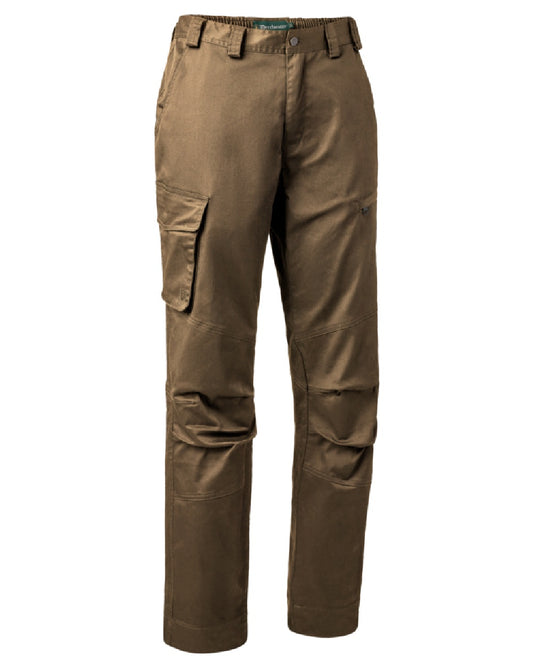 Hickory coloured Deerhunter Traveler Trousers on white background #colour_hickory