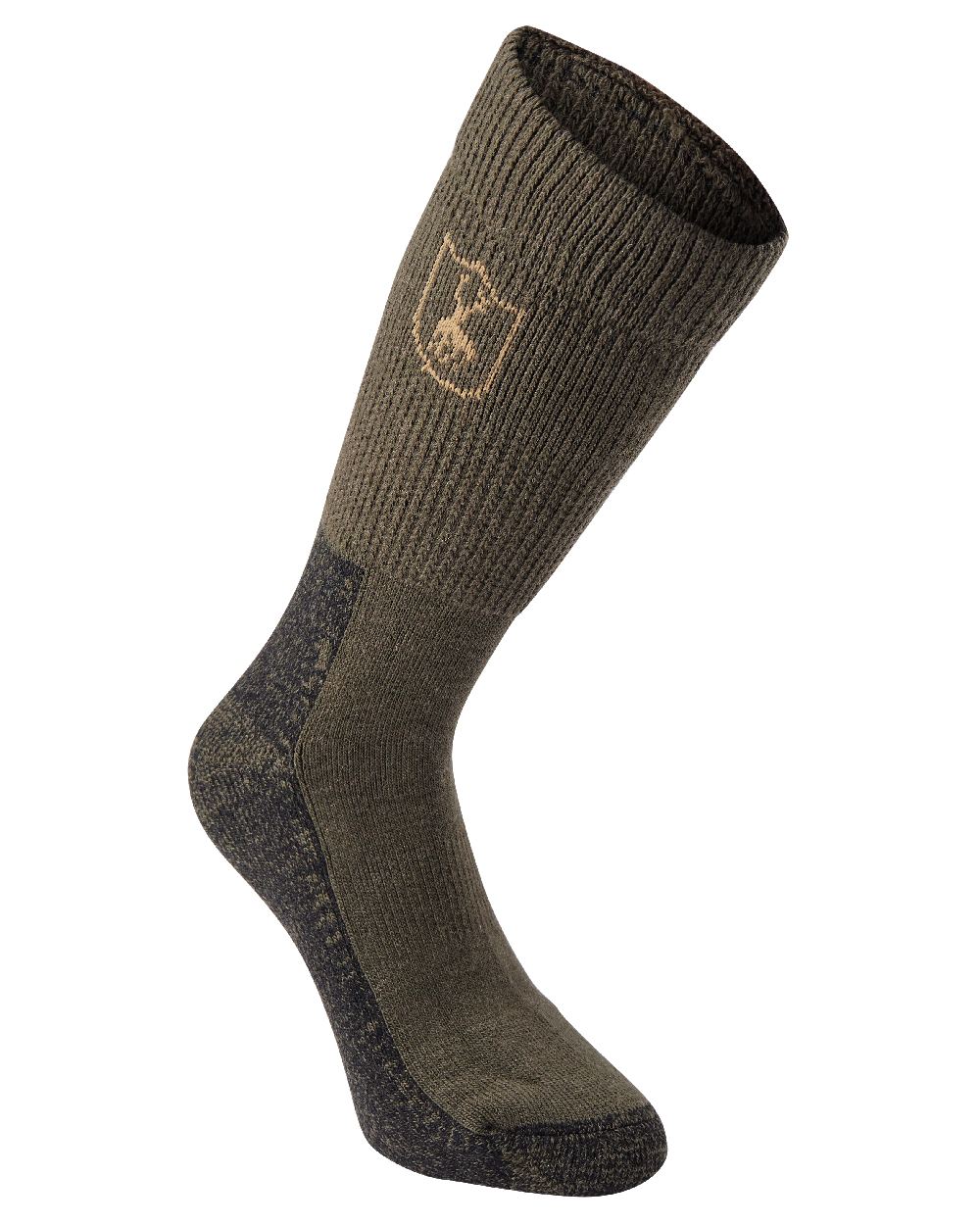 Grape Leaf coloured Deerhunter Wool Socks Deluxe Short on white background #colour_grape-leaf