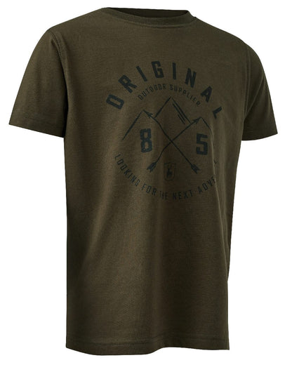 Deep Green coloured Deerhunter Youth Billie T-Shirt on white background #colour_deep-green