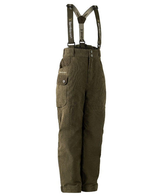 Tarmac Green coloured Deerhunter Youth Eagle Winter Trousers on white background #colour_tarmac-green