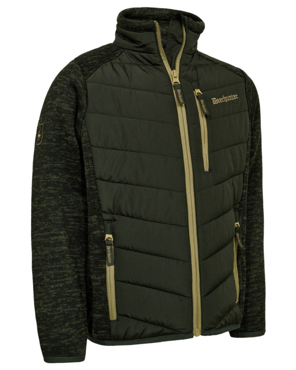 Forest Ember coloured Deerhunter Youth Moor Padded Jacket on white background #colour_forest-ember
