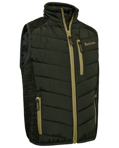 Forest Ember coloured Deerhunter Youth Moor Padded Waistcoat on white background #colour_forest-ember