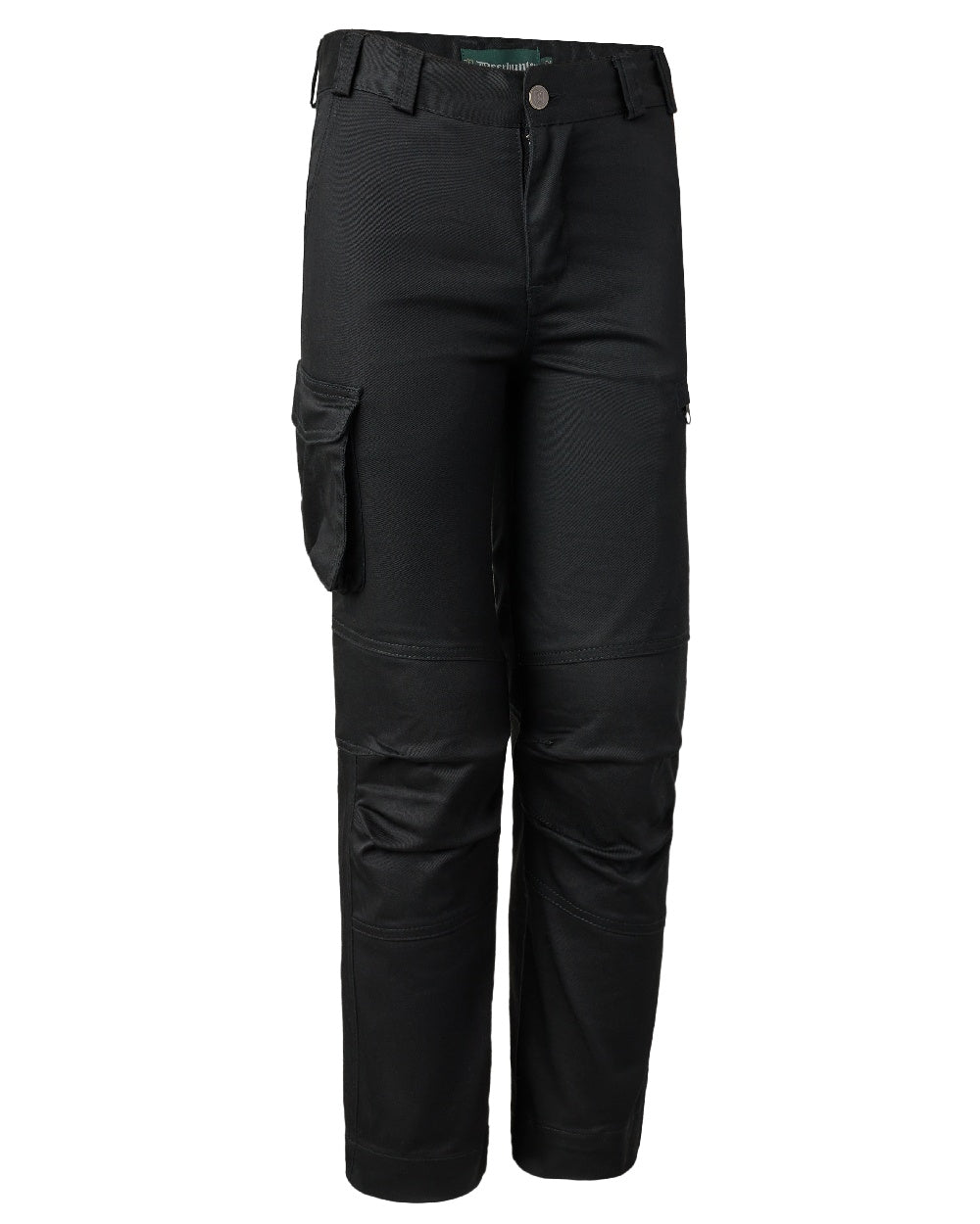 Black coloured Deerhunter Youth Traveler Trousers on white background #colour_black