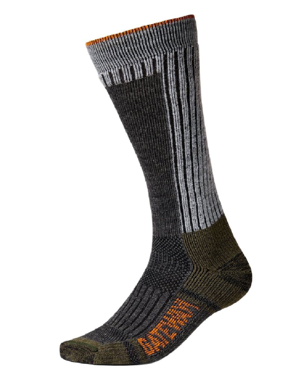 Olive Grey Coloured Gateway1 Boot Calf Socks on white background #colour_olive-grey