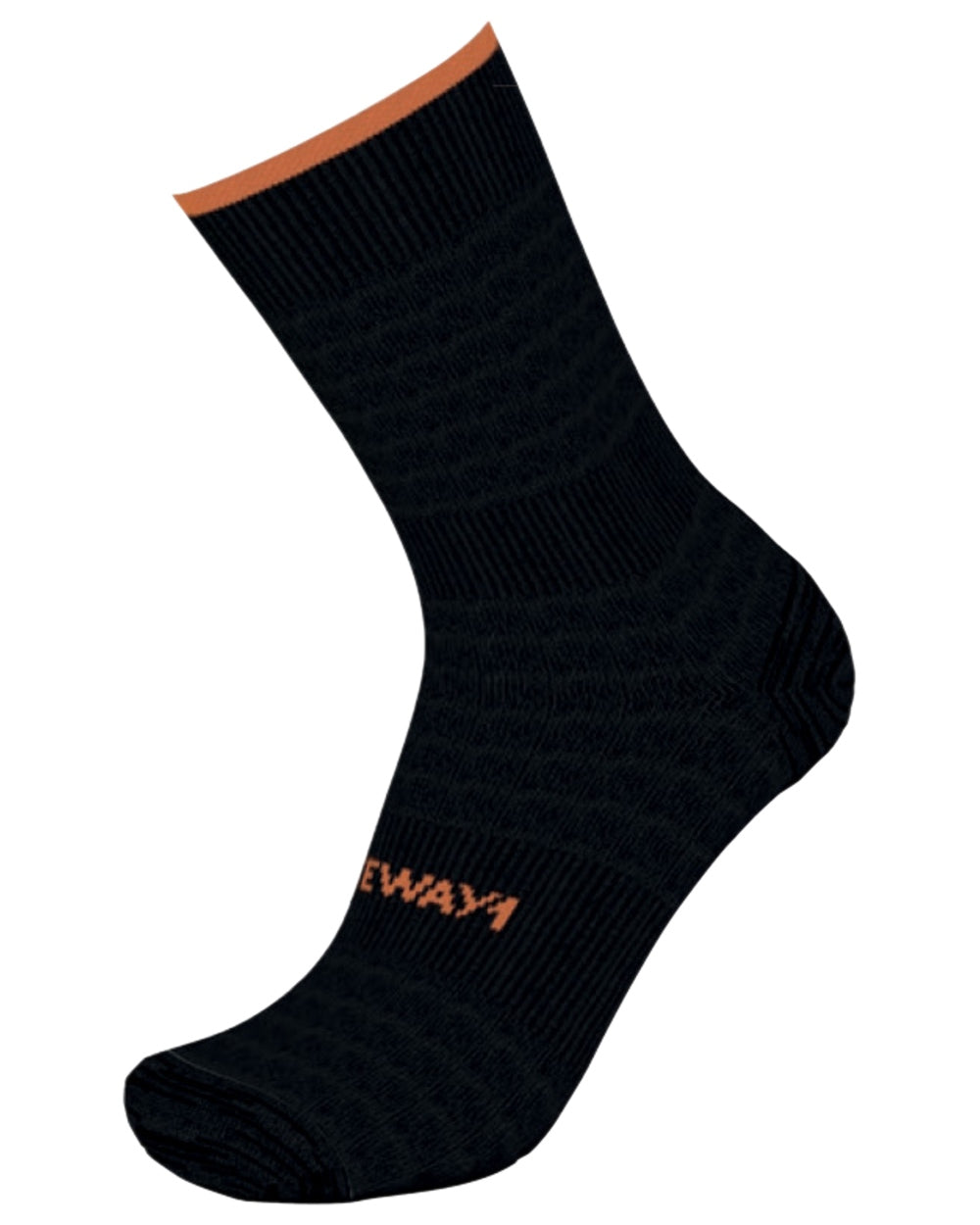 Black Coloured Gateway1 Coolmax Liner Socks on white background #colour_black