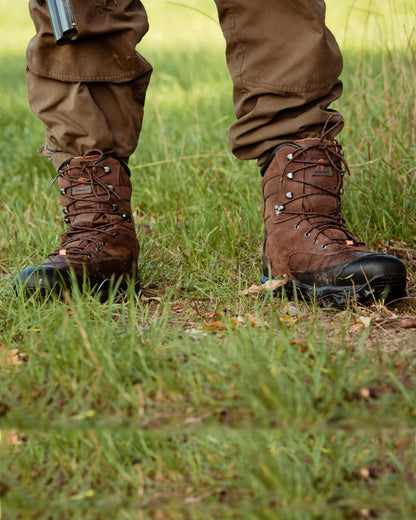 Dark Brown Coloured Gateway1 Fiordland II 11" Boots on outdoor background #colour-dark-brown